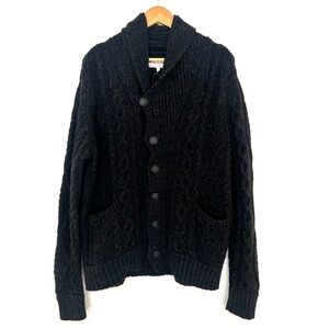 Farmers Market Iceland NWT AKRAR Mens Cable Knit Cardi Sweater Brown New $225